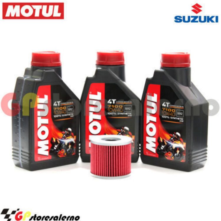 Immagine di KIT TAGLIANDO OLIO + FILTRO MOTUL 7100 10W40 3L SUZUKI GS 400 DAL 1977 AL 1979