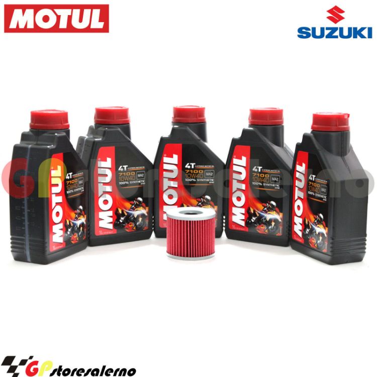 Immagine di KIT TAGLIANDO OLIO + FILTRO MOTUL 7100 10W40 5L SUZUKI GSX 1100 KATANA DAL 1981 AL 1984