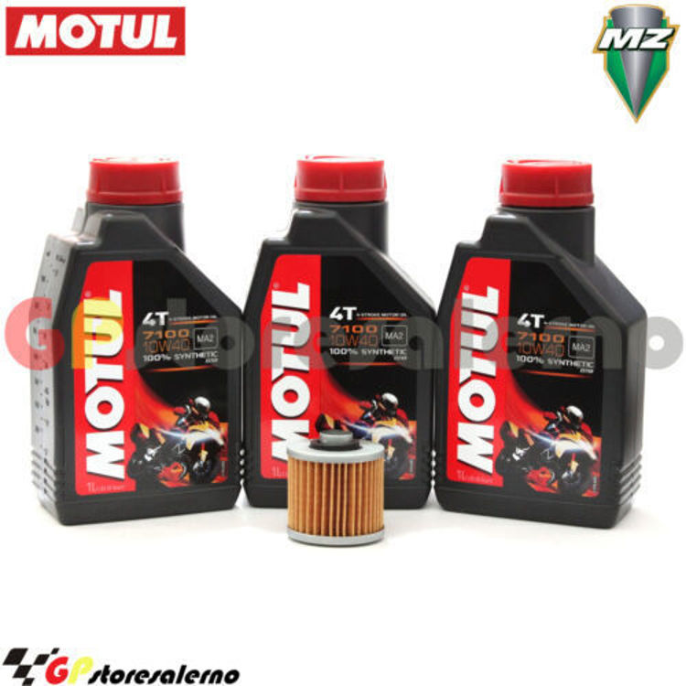 Immagine di KIT TAGLIANDO OLIO + FILTRO MOTUL 7100 10W40 3L MUZ 660 BAGHIRA DAL 1998 AL 2000