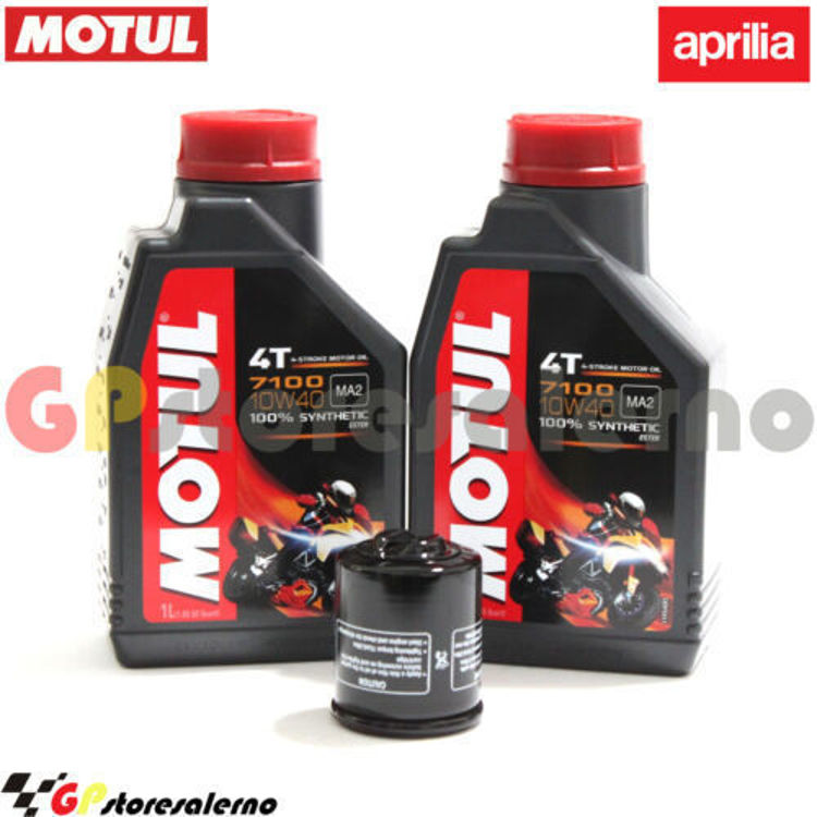 Immagine di KIT TAGLIANDO OLIO + FILTRO MOTUL 7100 10W40 2L APRILIA 125 MOJITO DAL 2003 AL 2010