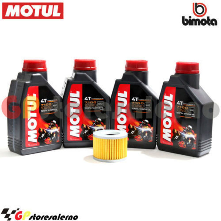 Immagine di KIT TAGLIANDO OLIO + FILTRO MOTUL 7100 10W40 4L BIMOTA 500 KB2 DAL 1981 AL 1984