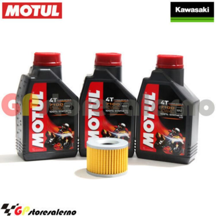 Immagine di KIT TAGLIANDO OLIO + FILTRO MOTUL 7100 10W40 3L KAWASAKI Z 400 DAL 1974 AL 1977