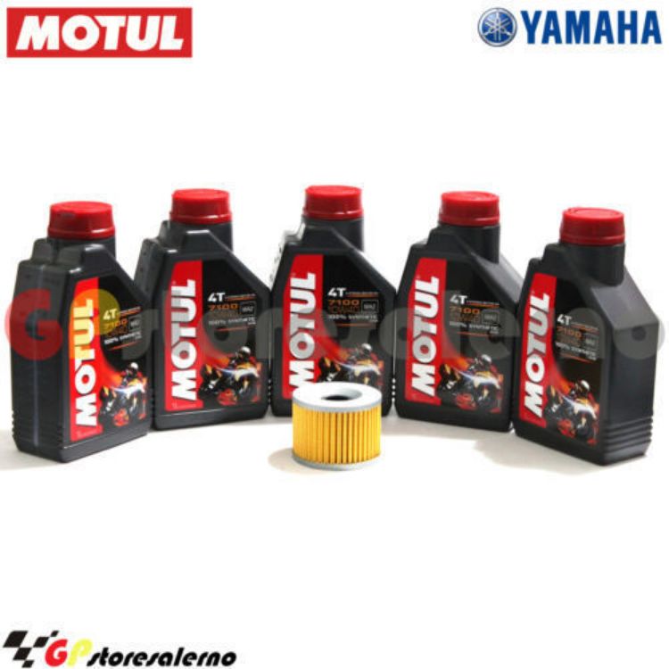 Immagine di KIT TAGLIANDO OLIO + FILTRO MOTUL 7100 10W40 5L YAMAHA XJR 1300 DAL 1999 AL 2016