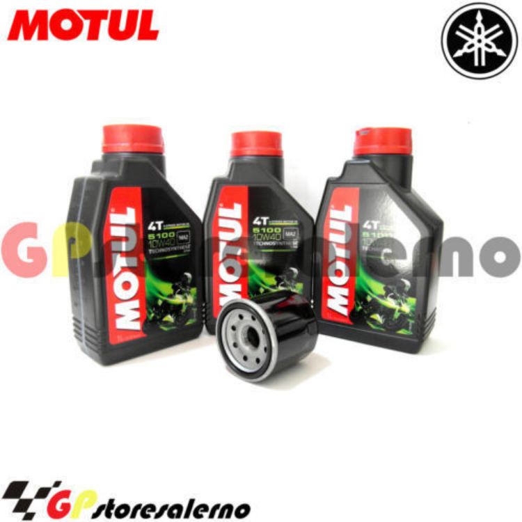 Immagine di KIT TAGLIANDO OLIO + FILTRO MOTUL 5100 10W40 3 LITRI YAMAHA YZF R3 300 DAL 2015 AL 2024