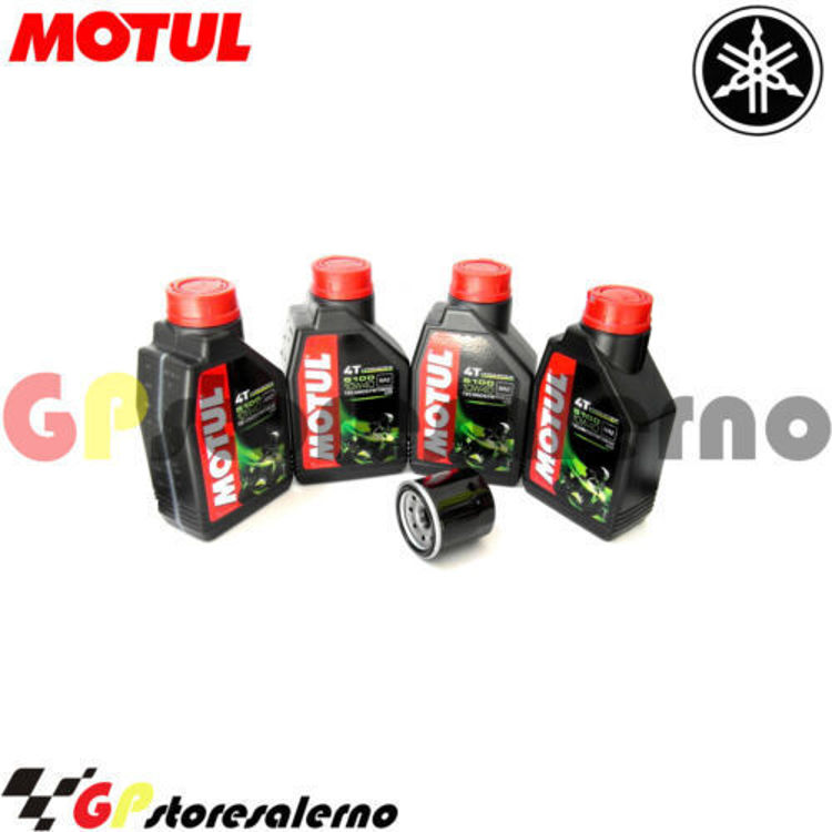 Immagine di KIT TAGLIANDO OLIO + FILTRO MOTUL 5100 10W40 4 LITRI YAMAHA FZ6 600 DAL 2007 AL 2010