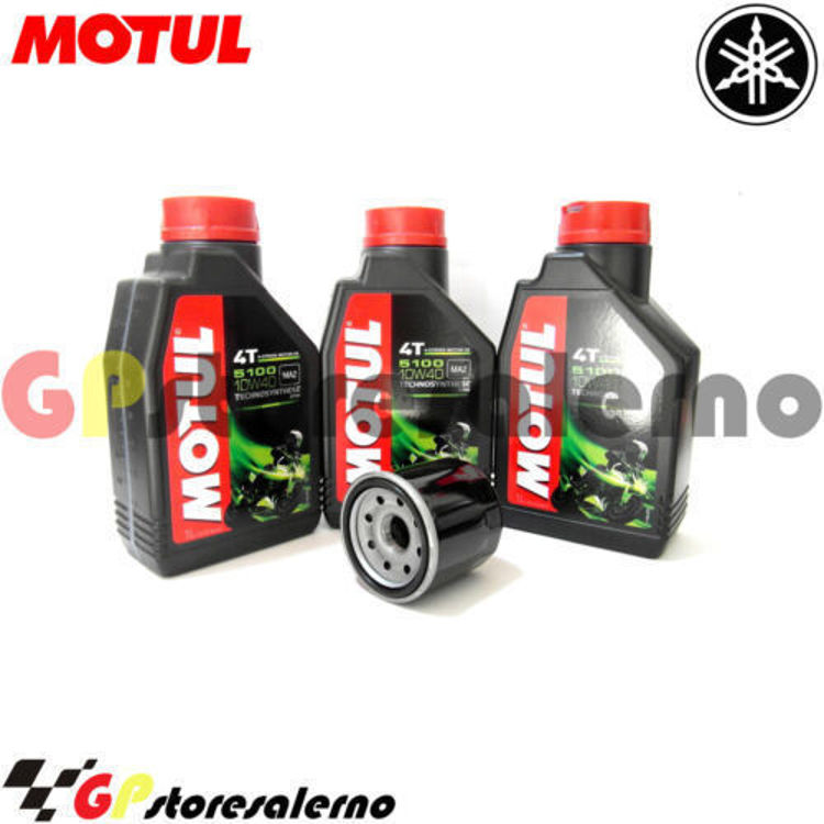 Immagine di KIT TAGLIANDO OLIO + FILTRO MOTUL 5100 10W40 3 LITRI YAMAHA XJ6 600 ABS DAL 2009 AL 2016