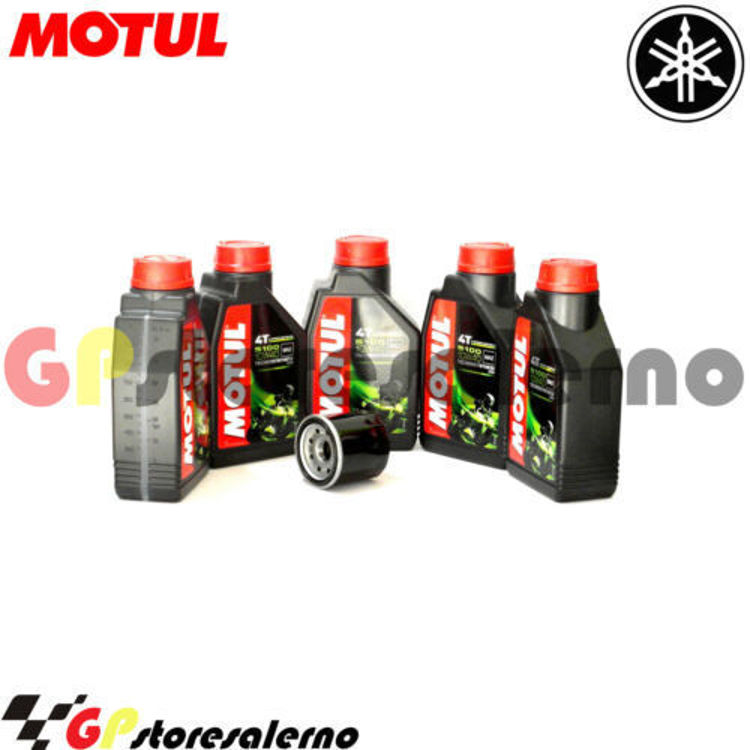 Immagine di KIT TAGLIANDO OLIO + FILTRO MOTUL 5100 10W40 5 LITRI YAMAHA MT-10 1000 ABS DAL 2016 AL 2024