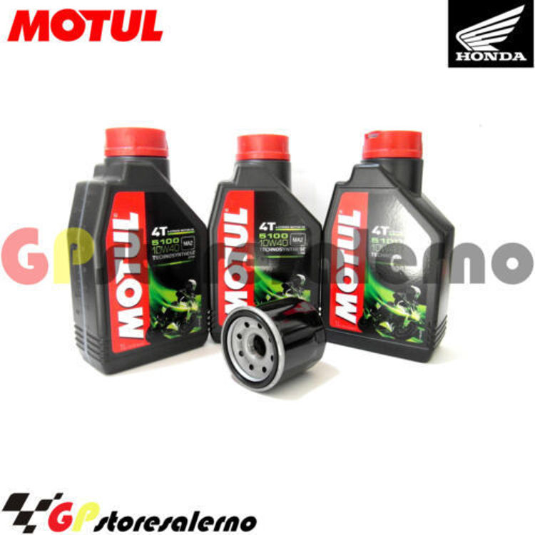 Immagine di KIT TAGLIANDO OLIO + FILTRO MOTUL 5100 10W40 3 LITRI HONDA CB 500 F DAL 2013 AL 2023