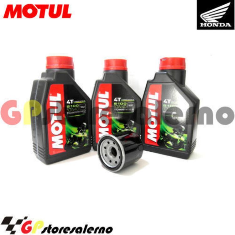 Immagine di KIT TAGLIANDO OLIO + FILTRO MOTUL 5100 10W40 3 LITRI HONDA CB 500 XA DAL 2013 AL 2020