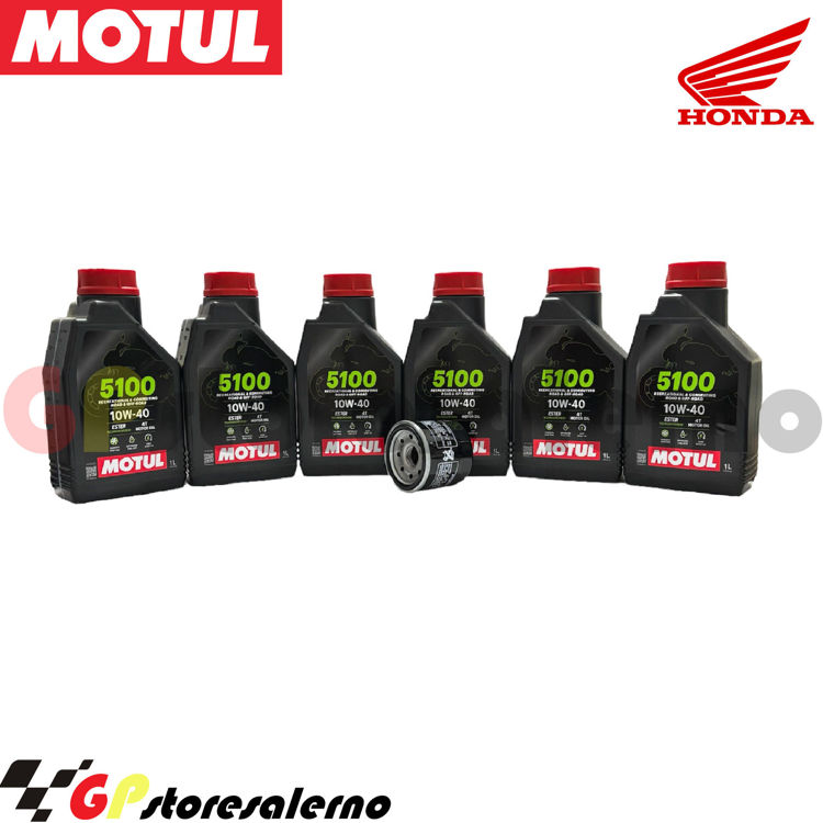 Immagine di KIT TAGLIANDO OLIO + FILTRO MOTUL 5100 10W40 6 LITRI HONDA GL 1800 GOLD WING DCT DAL 2021 AL 2023