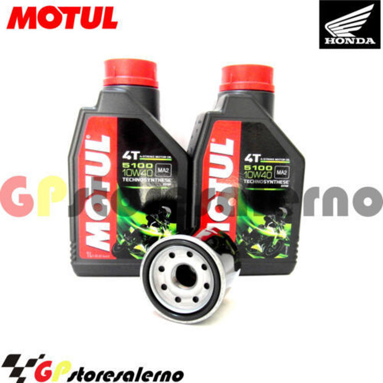 Immagine di KIT TAGLIANDO OLIO + FILTRO MOTUL 5100 10W40 2 LITRI HONDA NSS FORZA 250 E / EX 2008