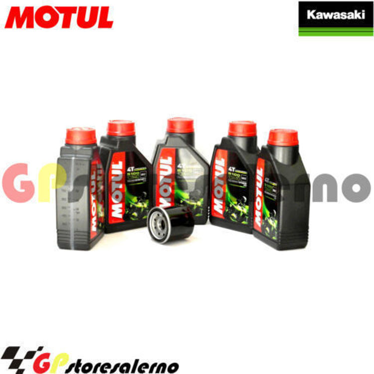 Immagine di KIT TAGLIANDO OLIO + FILTRO MOTUL 5100 10W40 5 LITRI KAWASAKI VN 2000 VULCAN CLASSIC LT DAL 2006 AL 2007