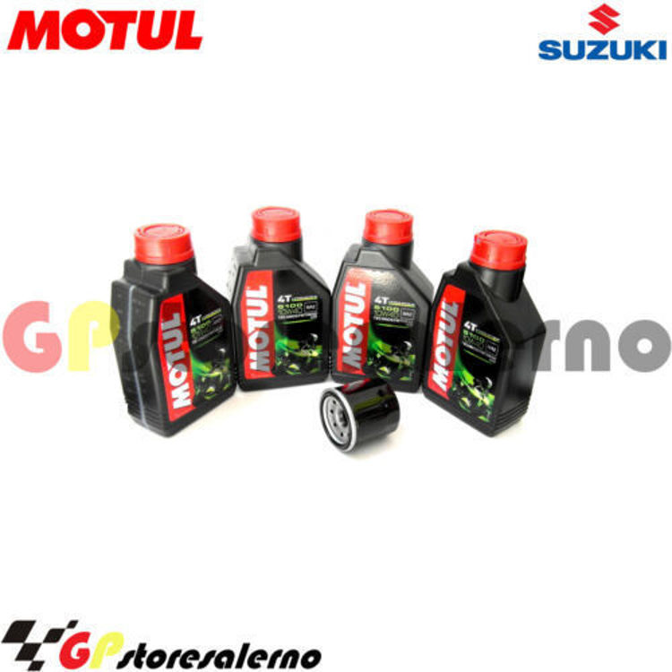 Immagine di KIT TAGLIANDO OLIO + FILTRO MOTUL 5100 10W40 4 LITRI SUZUKI VZ 1600 MARAUDER DAL 2004 AL 2005