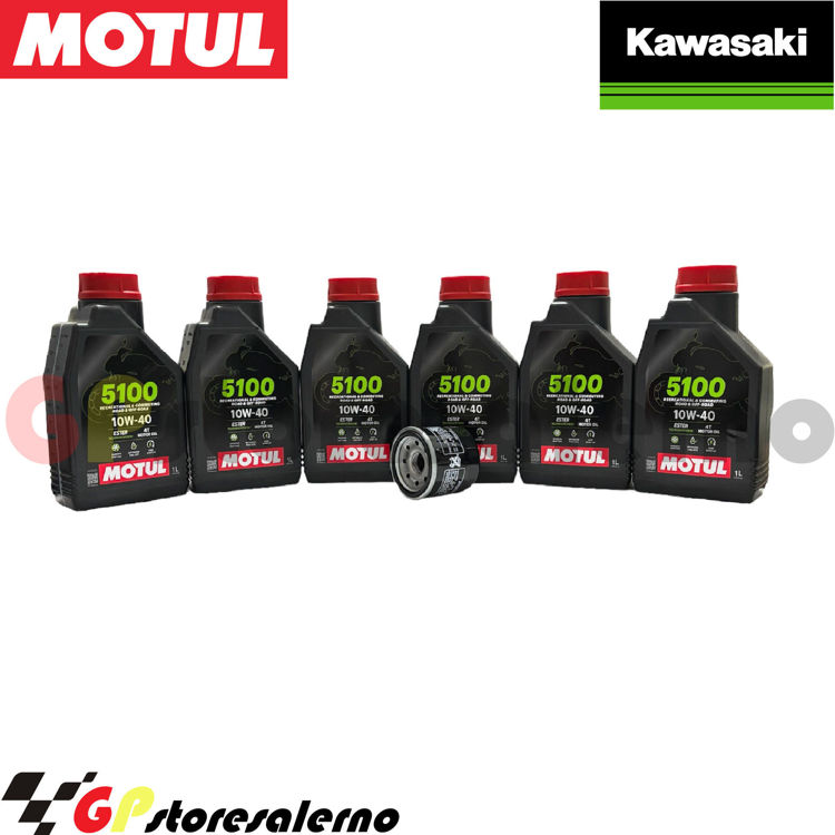 Immagine di KIT TAGLIANDO OLIO + FILTRO MOTUL 5100 10W40 6 LITRI KAWASAKI VN 2000 VULCAN CLASSIC DAL 2006 AL 2009