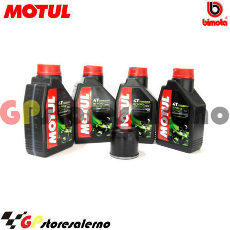 Immagine di KIT TAGLIANDO OLIO + FILTRO MOTUL 5100 10W40 4 LITRI BIMOTA SB6R 1100 DAL 1997 AL 1998