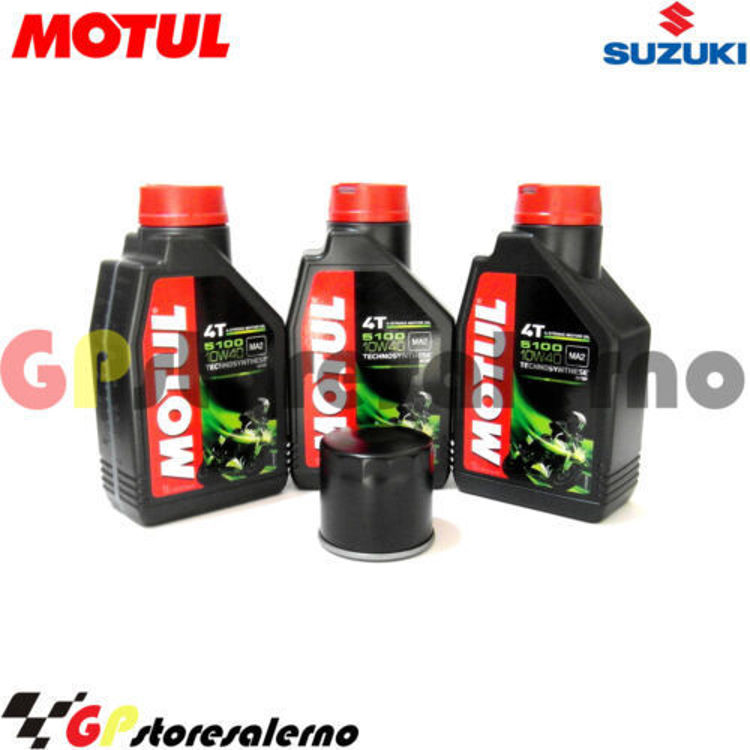 Immagine di KIT TAGLIANDO OLIO + FILTRO MOTUL 5100 10W40 3 LITRI SUZUKI DL 250 V-STROM DAL 2018 AL 2020