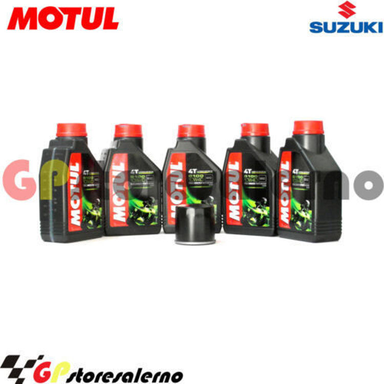 Immagine di KIT TAGLIANDO OLIO + FILTRO MOTUL 5100 10W40 5 LITRI SUZUKI GSF 1200 BANDIT S DAL 1997 AL 2006