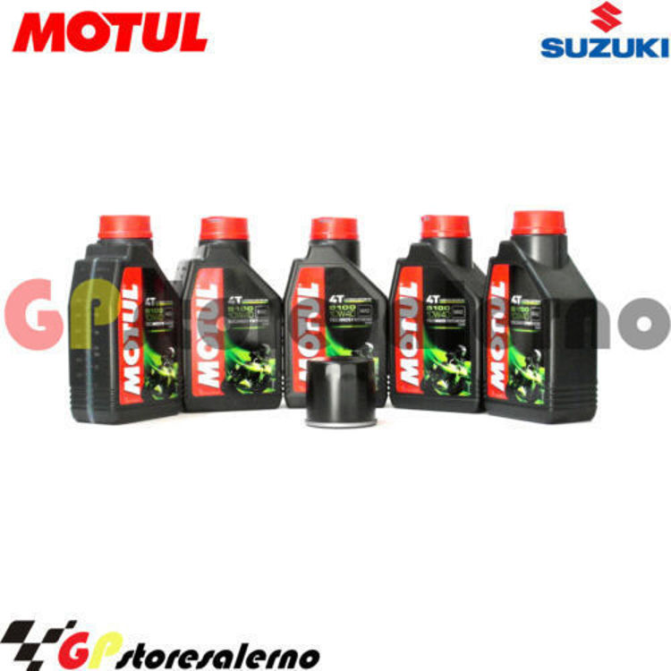 Immagine di KIT TAGLIANDO OLIO + FILTRO MOTUL 5100 10W40 5 LITRI SUZUKI GSX 1200 INAZUMA DAL 1999 AL 2000