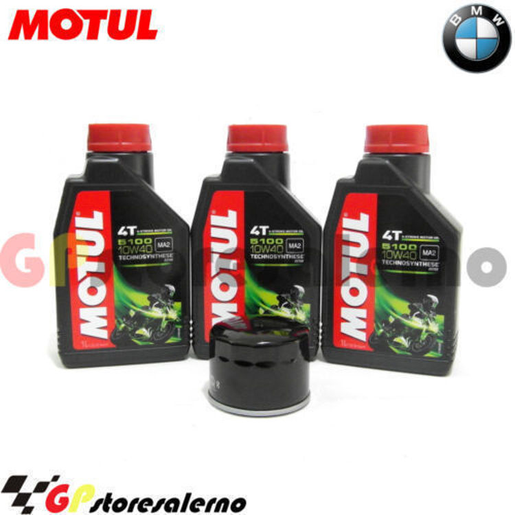 Immagine di KIT TAGLIANDO OLIO + FILTRO MOTUL 5100 10W40 3 LITRI BMW F800 GS ADVENTURE DAL 2012 AL 2018