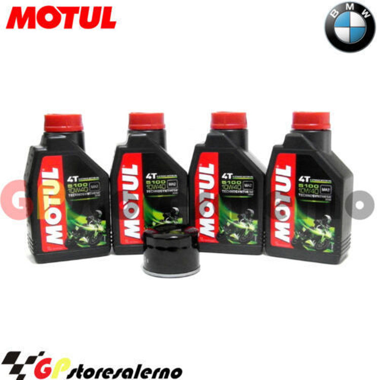 Immagine di KIT TAGLIANDO OLIO + FILTRO MOTUL 5100 10W40 4 LITRI BMW S 1000 XR DAL 2015 AL 2024