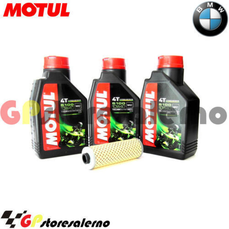 Immagine di KIT TAGLIANDO OLIO + FILTRO MOTUL 5100 10W40 3 LITRI BMW R 65 650 DAL 1978 AL 1988