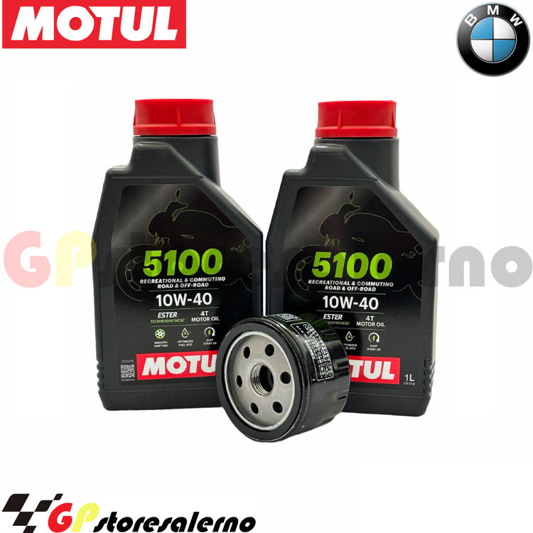 Immagine di KIT TAGLIANDO OLIO + FILTRO MOTUL 5100 10W40 2 LITRI BMW C 400 X DAL 2019 AL 2020