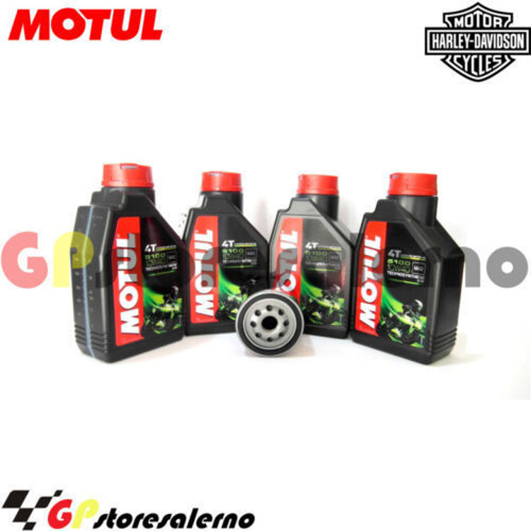 Immagine di KIT TAGLIANDO OLIO + FILTRO MOTUL 5100 10W40 4 LITRI HARLEY DAVIDSON XL 53 C 883 SPORTSTER CUSTIOM 53 DAL 1999 AL 2003