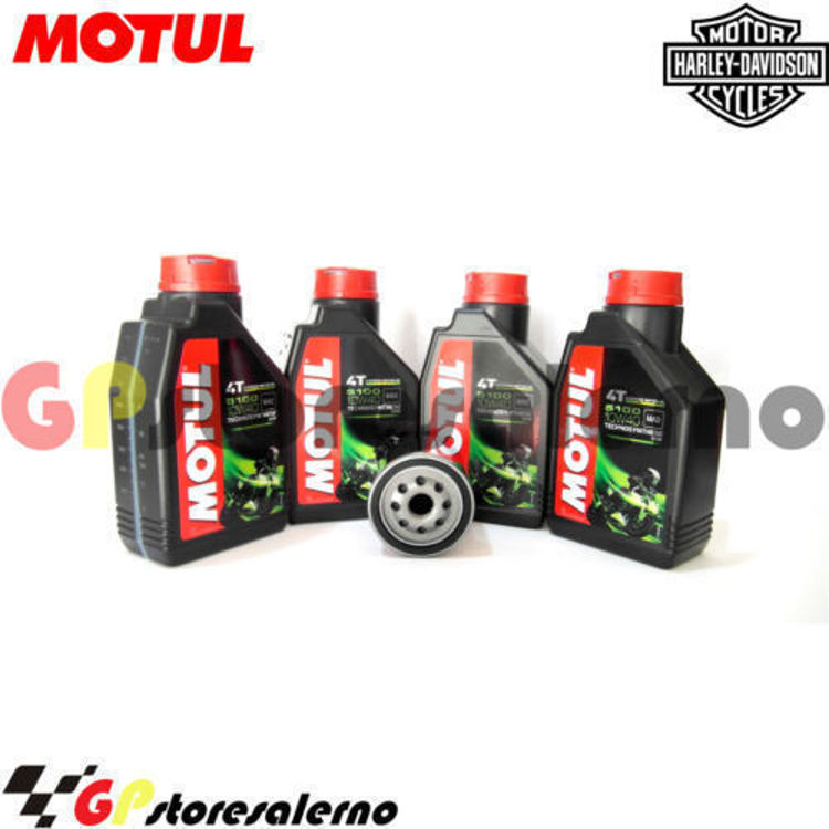 Immagine di KIT TAGLIANDO OLIO + FILTRO MOTUL 5100 10W40 4 LITRI HARLEY DAVIDSON XLH 883 SPORTSTER R FLAT TRACK 2000