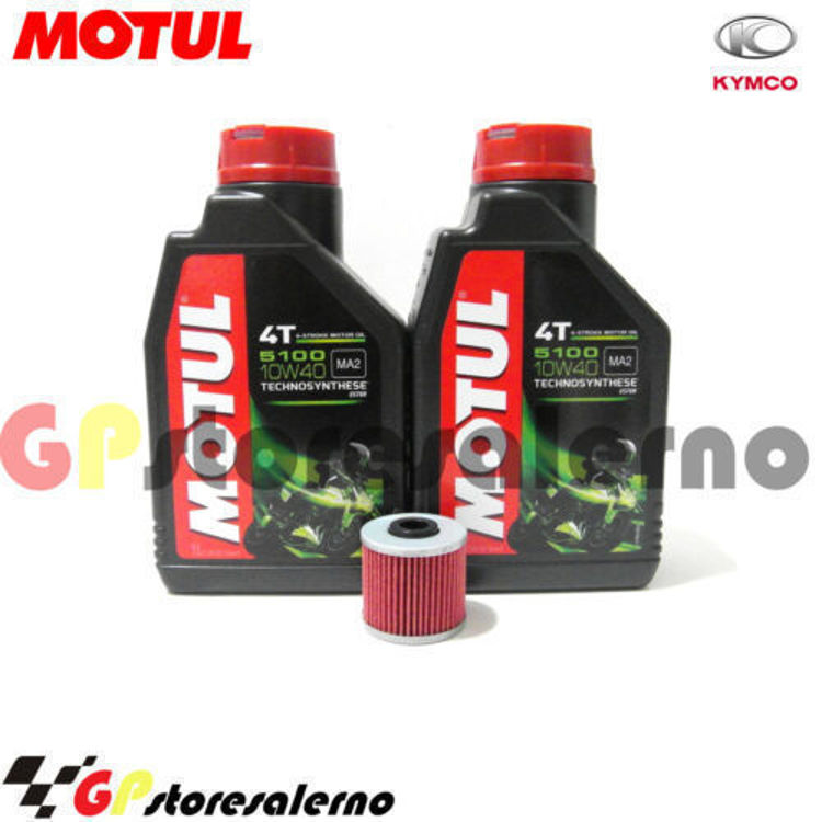 Immagine di KIT TAGLIANDO OLIO + FILTRO MOTUL 5100 10W40 2 LITRI KYMCO 300 K-XCT I.E. DAL 2012 AL 2020