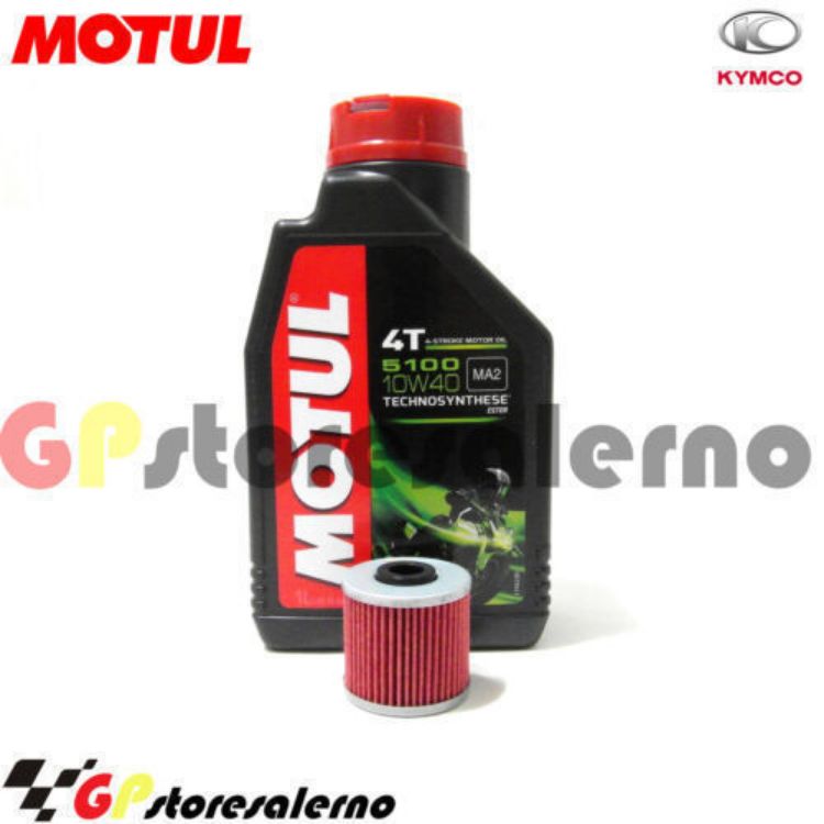 Immagine di KIT TAGLIANDO OLIO + FILTRO MOTUL 5100 10W40 1 LITRO KYMCO 125 X-TOWN CBS / E4 / E5 DAL 2017 AL 2022