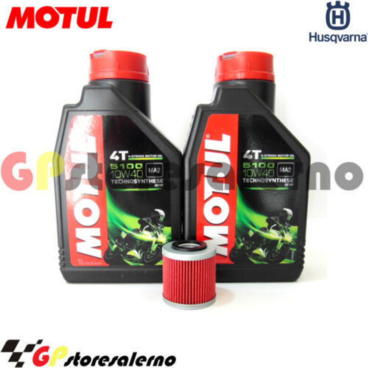 Immagine di KIT TAGLIANDO OLIO + FILTRO MOTUL 5100 10W40 2 LITRI HUSQVARNA SM 250 R 2007