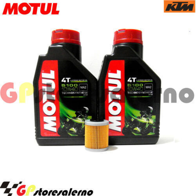 Immagine di KIT TAGLIANDO OLIO + FILTRO MOTUL 5100 10W40 2 LITRI KTM 525 XC / XC-W DAL 2003 AL 2007