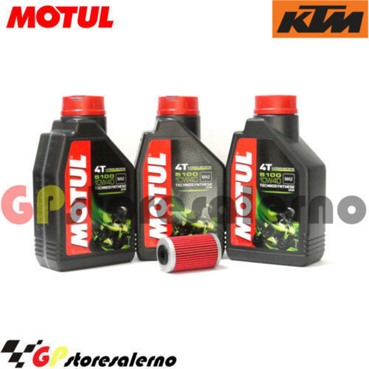 Immagine di KIT TAGLIANDO OLIO + FILTRO MOTUL 5100 10W40 3 LITRI KTM DUKE 620 DAL 1995 AL 1999