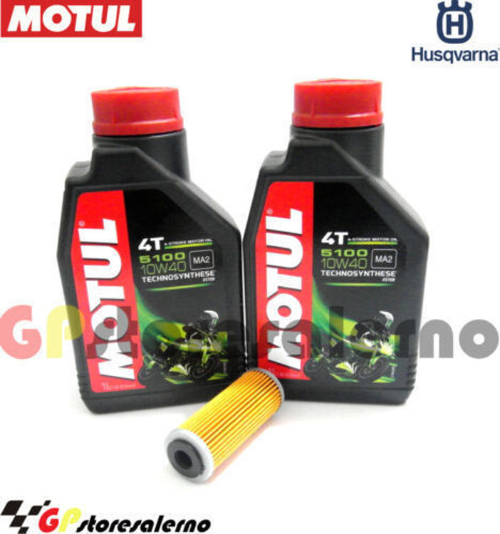 Immagine di KIT TAGLIANDO OLIO + FILTRO MOTUL 5100 10W40 2 LITRI HUSQVARNA FC 350 2015