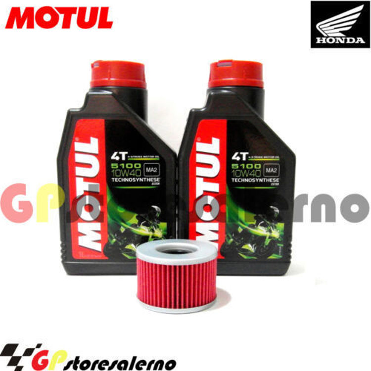 Immagine di KIT TAGLIANDO OLIO + FILTRO MOTUL 5100 10W40 2 LITRI HONDA CB 250  N / NA / NB DAL 1978 AL 1982