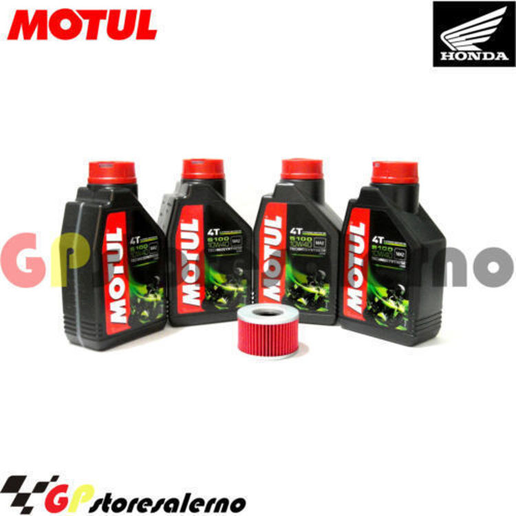 Immagine di KIT TAGLIANDO OLIO + FILTRO MOTUL 5100 10W40 4 LITRI HONDA CB 400 N DAL 1981 AL 1984