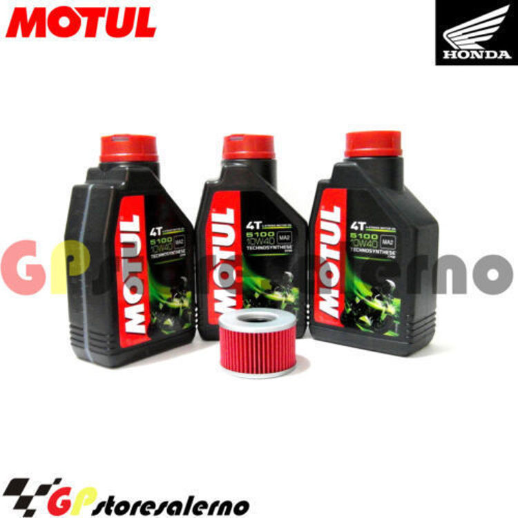 Immagine di KIT TAGLIANDO OLIO + FILTRO MOTUL 5100 10W40 3 LITRI HONDA CB 450 SG DAL 1986 AL 1988