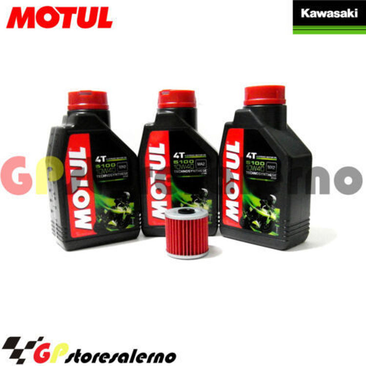 Immagine di KIT TAGLIANDO OLIO + FILTRO MOTUL 5100 10W40 3 LITRI KAWASAKI Z 200 DAL 1977 AL 1983