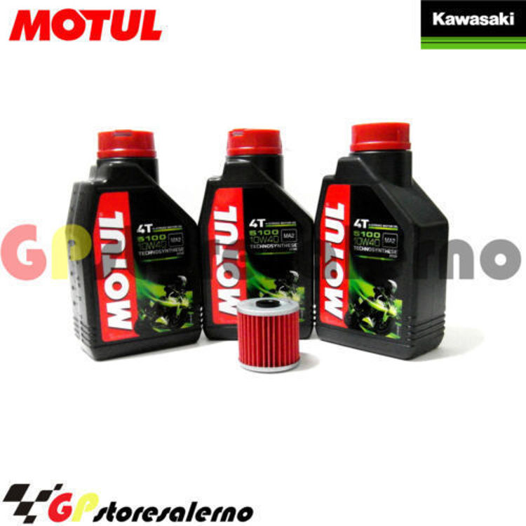 Immagine di KIT TAGLIANDO OLIO + FILTRO MOTUL 5100 10W40 3 LITRI KAWASAKI KZ 250 LTD 1983