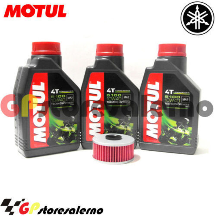 Immagine di KIT TAGLIANDO OLIO + FILTRO MOTUL 5100 10W40 3 LITRI YAMAHA XS 250 DAL 1978 AL 1982