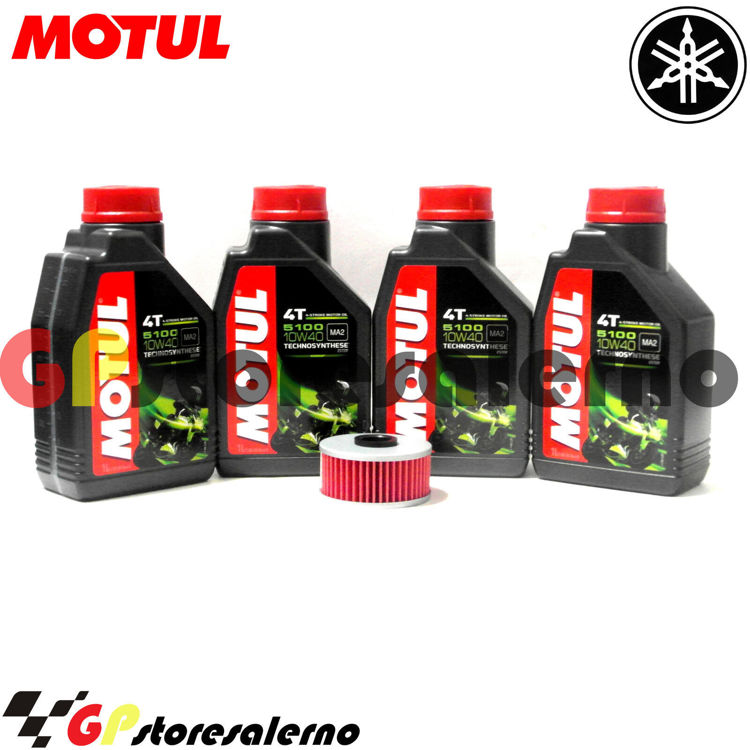 Immagine di KIT TAGLIANDO OLIO + FILTRO MOTUL 5100 10W40 4 LITRI YAMAHA FJ 600 DAL 1984 AL 1985