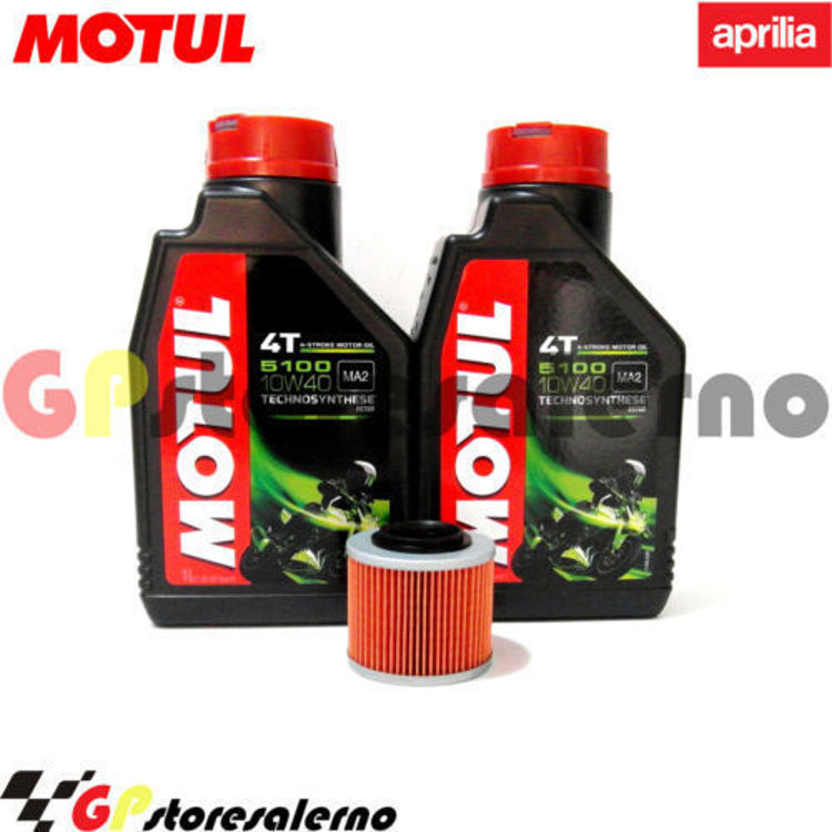 Immagine di KIT TAGLIANDO OLIO + FILTRO MOTUL 5100 10W40 2 LITRI APRILIA 320 TR DAL 1978 AL 1984