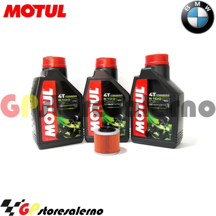 Immagine di KIT TAGLIANDO OLIO + FILTRO MOTUL 5100 10W40 3 LITRI BMW F 650 ST STRADA DAL 1997 AL 2000