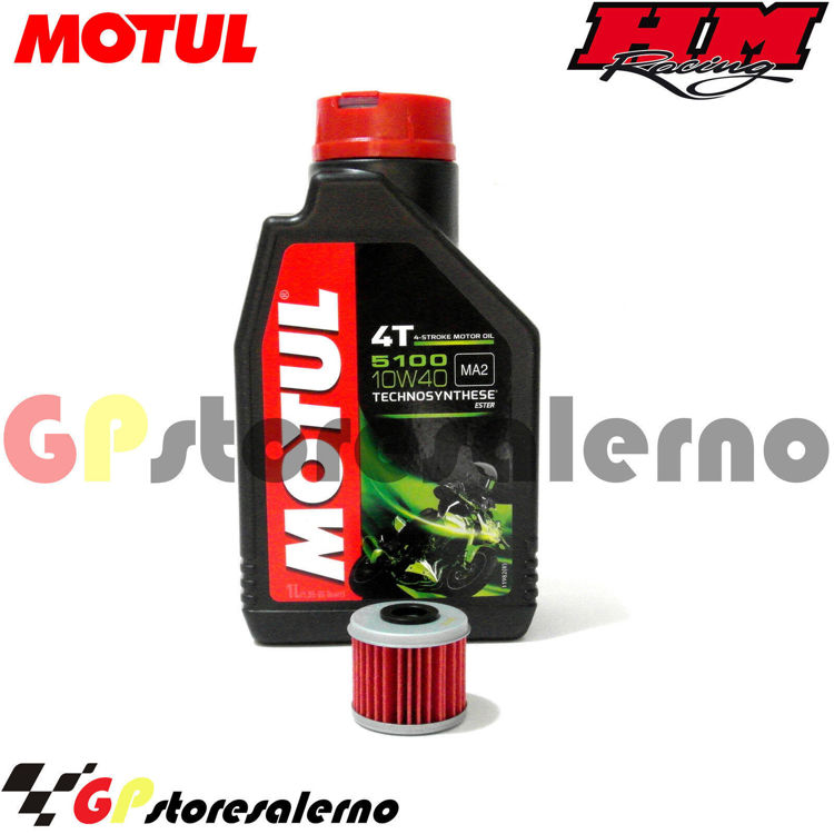 Immagine di KIT TAGLIANDO OLIO + FILTRO MOTUL 5100 10W40 1 LITRO HM MOTO 250MONTESA CORA 4T DAL 2005 AL 2009