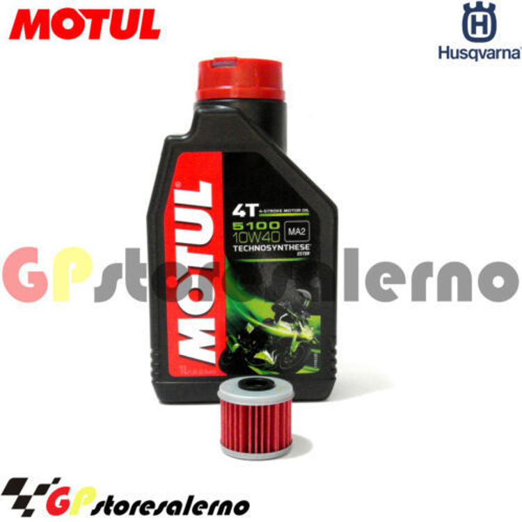 Immagine di KIT TAGLIANDO OLIO + FILTRO MOTUL 5100 10W40 1 LITRO HUSQVARNA TC 250 R 2013