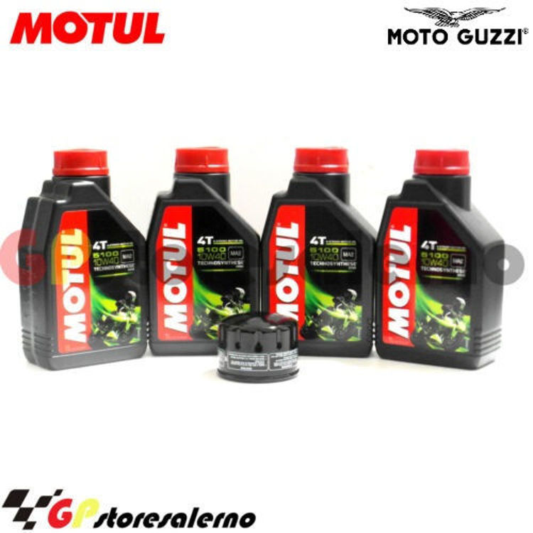 Immagine di KIT TAGLIANDO OLIO + FILTRO MOTUL 5100 10W40 4 LITRI MOTO GUZZI CALIFORNIA 1400 AUDACE DAL 2015 AL 2017