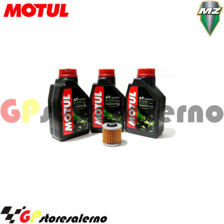 Immagine di KIT TAGLIANDO OLIO + FILTRO MOTUL 5100 10W40 3 LITRI MUZ 660 BAGHIRA DAL 1998 AL 2000