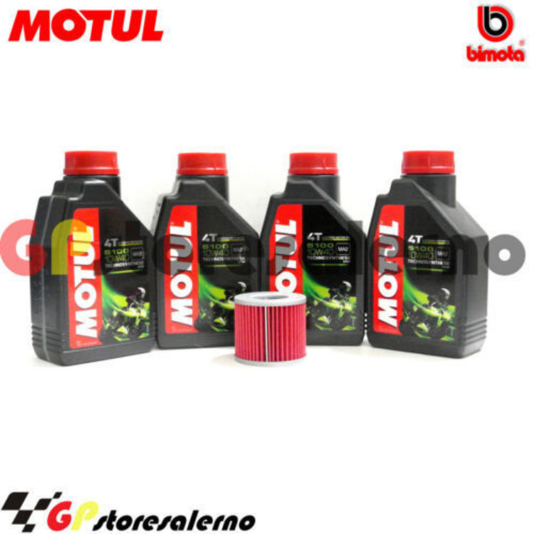 Immagine di KIT TAGLIANDO OLIO + FILTRO MOTUL 5100 10W40 4 LITRI BIMOTA 750 SB2 DAL 1977 AL 1980