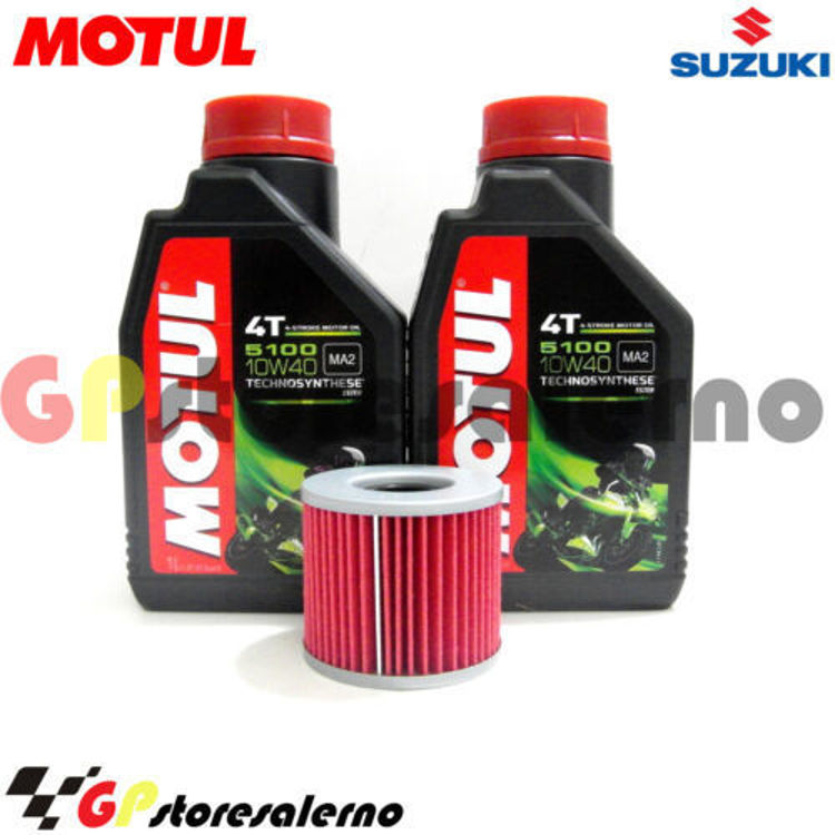 Immagine di KIT TAGLIANDO OLIO + FILTRO MOTUL 5100 10W40 2 LITRI SUZUKI GS 250 DAL 1979 AL 1981