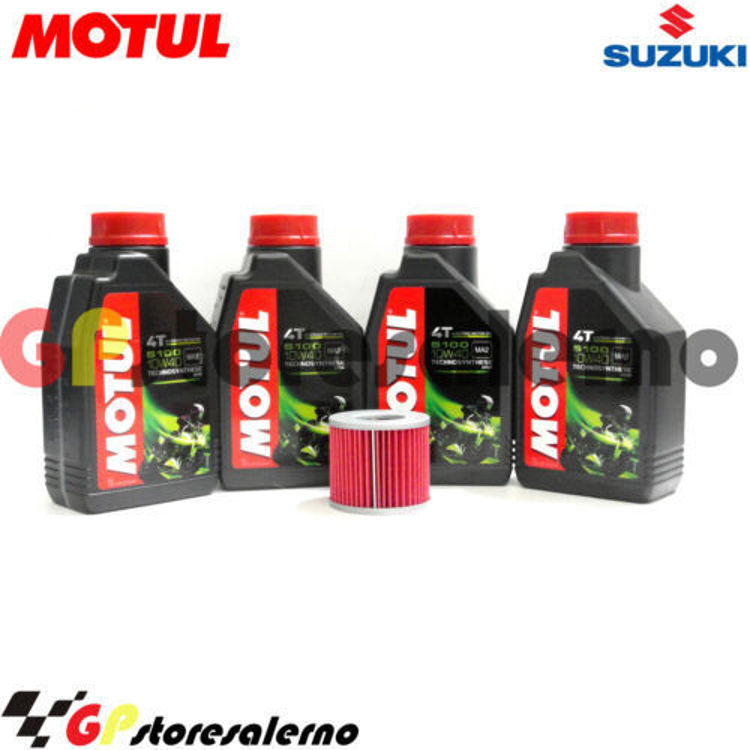 Immagine di KIT TAGLIANDO OLIO + FILTRO MOTUL 5100 10W40 4 LITRI SUZUKI GS 700 1985